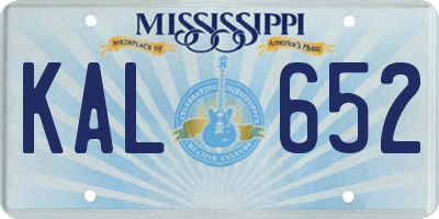 MS license plate KAL652