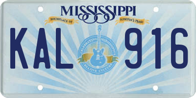 MS license plate KAL916