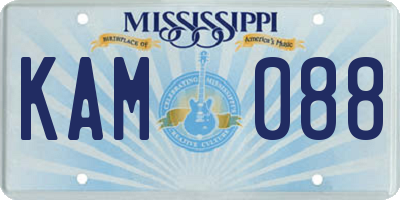MS license plate KAM088