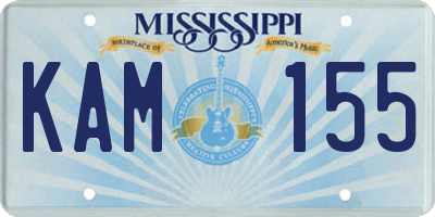 MS license plate KAM155