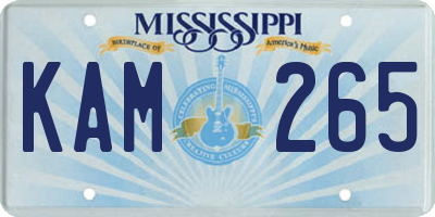 MS license plate KAM265