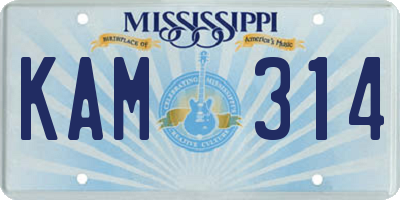 MS license plate KAM314