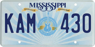 MS license plate KAM430