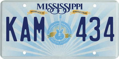 MS license plate KAM434