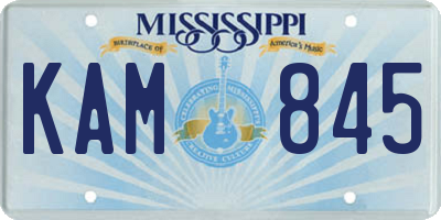 MS license plate KAM845