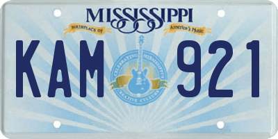 MS license plate KAM921