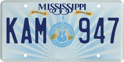MS license plate KAM947