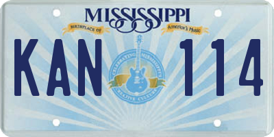 MS license plate KAN114