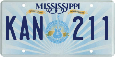 MS license plate KAN211