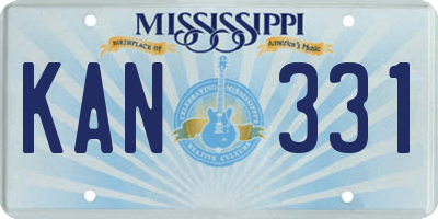 MS license plate KAN331