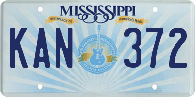 MS license plate KAN372