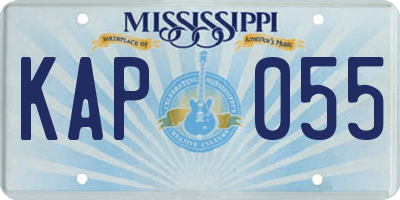MS license plate KAP055