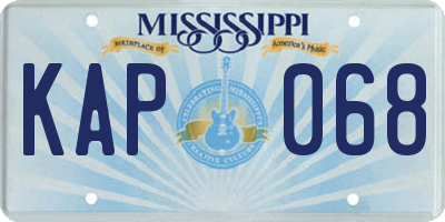 MS license plate KAP068