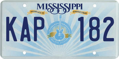 MS license plate KAP182