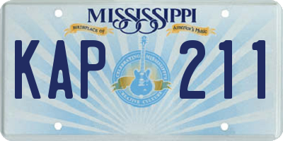 MS license plate KAP211