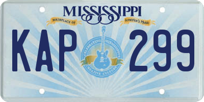 MS license plate KAP299