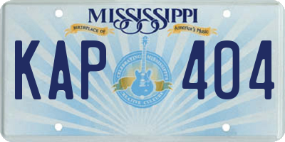 MS license plate KAP404