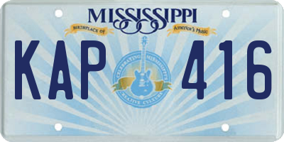 MS license plate KAP416