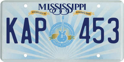 MS license plate KAP453
