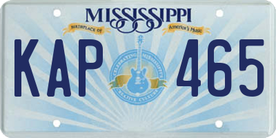 MS license plate KAP465