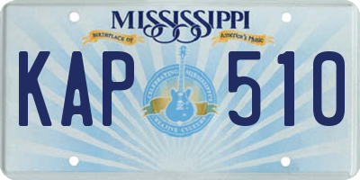 MS license plate KAP510