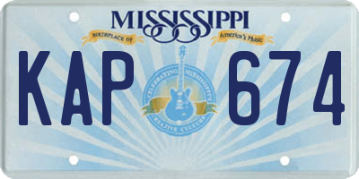 MS license plate KAP674