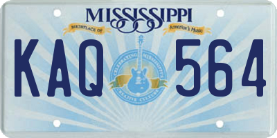 MS license plate KAQ564