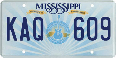 MS license plate KAQ609