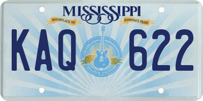 MS license plate KAQ622