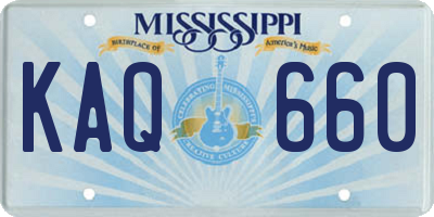 MS license plate KAQ660