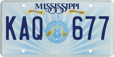 MS license plate KAQ677