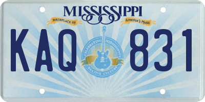 MS license plate KAQ831