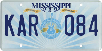 MS license plate KAR084