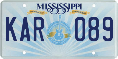 MS license plate KAR089