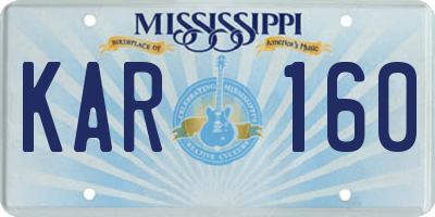 MS license plate KAR160