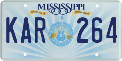 MS license plate KAR264