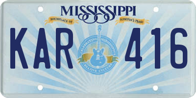 MS license plate KAR416