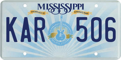 MS license plate KAR506