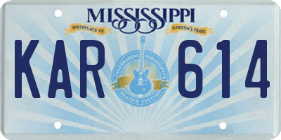 MS license plate KAR614