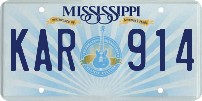 MS license plate KAR914