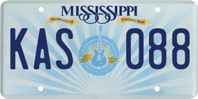 MS license plate KAS088