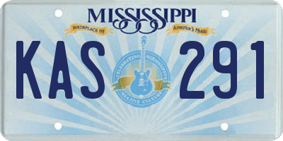 MS license plate KAS291