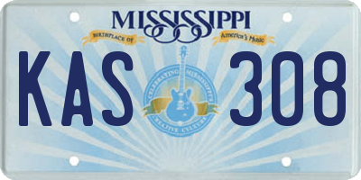 MS license plate KAS308