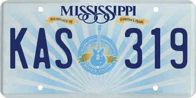 MS license plate KAS319