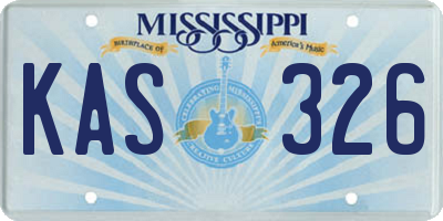 MS license plate KAS326