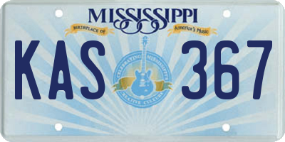 MS license plate KAS367