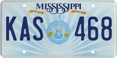 MS license plate KAS468