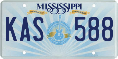 MS license plate KAS588