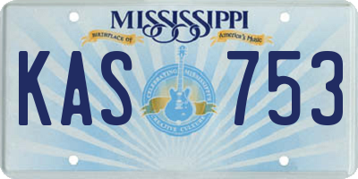 MS license plate KAS753