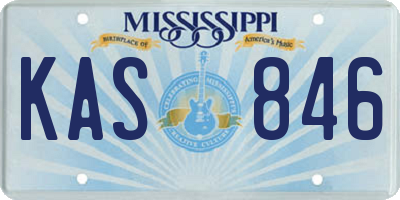 MS license plate KAS846